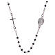Rosary choker Saint Pio black zircons in 925 sterling silver s2