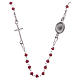 Rosary choker Saint Pio red with white zircons in 925 sterling silver s2