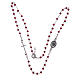 Rosary choker Saint Pio red with white zircons in 925 sterling silver s3