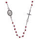 Rosary choker Saint Pio red with black zircons in 925 sterling silver s1
