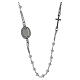 Rosary choker Saint Pio white with white zircons in 925 sterling silver s3