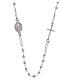 Rosary choker Saint Pio white with white zircons in 925 sterling silver s1