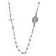 Rosary choker Saint Pio white with white zircons in 925 sterling silver s2