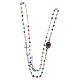 Rosary choker Saint Pio multicoloured with white zircons in 925 sterling silver. s3
