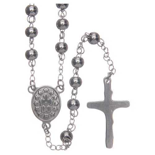 Classic rosary silver with big sphere 316L steel 2
