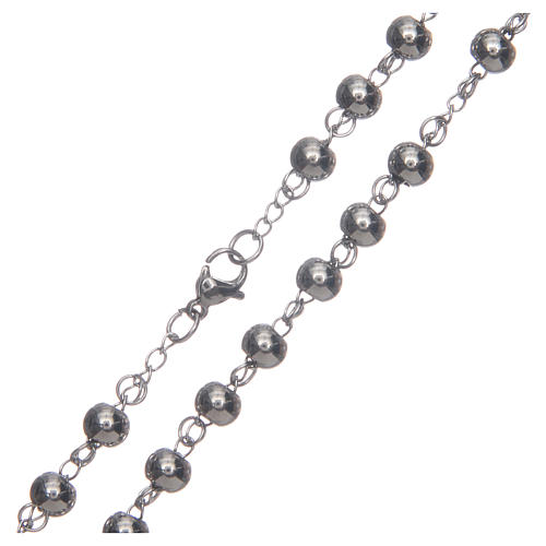 Classic rosary silver with big sphere 316L steel 4