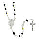Silver rosary with 3 mm strass black crystal beads s1