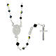 Silver rosary with 3 mm strass black crystal beads s2
