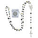 Silver rosary with 3 mm strass black crystal beads s4