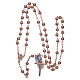 Rosary with shiny and opaque beads in pink silver s4