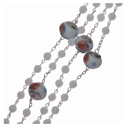 Silver rosary with strass and ceramic  beads 3