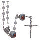 Silver rosary with strass and ceramic  beads s1