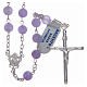 Silver rosary with matte purple agate beads, 6 mm s1