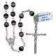 Rosary in 925 sterling silver and hexagonal grains in tibetan agate s1