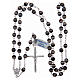 Rosary in 925 sterling silver and hexagonal grains in tibetan agate s4