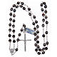Rosario argento 925 grani esagonali agata tibetana 6 mm s4