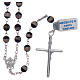 Rosary in 925 sterling silver and hexagonal grains in tibetan agate s2