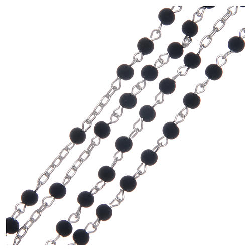 Rosary in 925 sterling silver and vulcanic lava 4 mm 3