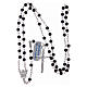 Rosary in 925 sterling silver and vulcanic lava 4 mm s4