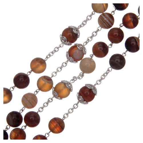 Rosary in 800 sterling silver filigree and agate 11 mm 3