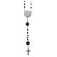 Rosary in 925 sterling silver with black strass beads and zircons on Pater s2