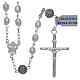 Rosary in 925 sterling silver with white oval river pearls s1