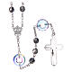 Rosary in 925 sterling silver with black strass beads sized 6 mm and circle pater s2