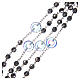 Rosary in 925 sterling silver with black strass beads sized 6 mm and circle pater s3