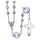 Rosary in 925 sterling silver with transparent strass beads sized 6 mm and circle pater s2
