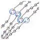 Rosary in 925 sterling silver with transparent strass beads sized 6 mm and circle pater s3