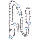 Rosary in 925 sterling silver with transparent strass beads sized 6 mm and circle pater s4