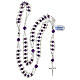 Doble cadena de rosario de plata 925 y amatista 4 mm s4