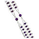 Rosary in 925 sterling silver and amethyst 4 mm with double chain s3