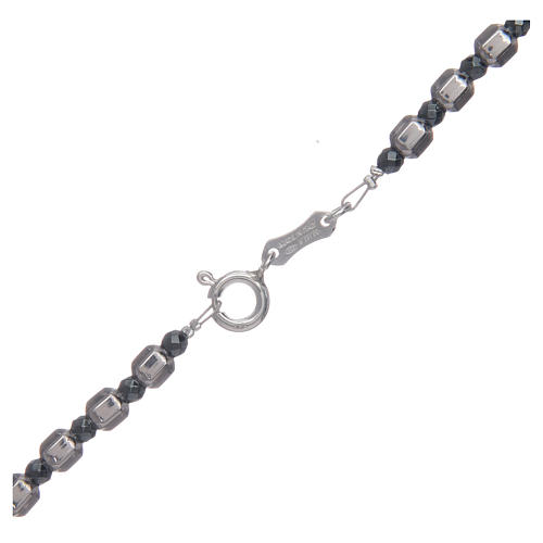 Rosenkranz Kette Silber 925 sechseckigen Perlen 5mm 4
