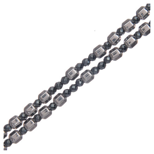 Rosario argento grano esagonale 5 mm 3