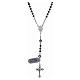 Rosary in 925 sterling silver and black crystal 3 mm s2