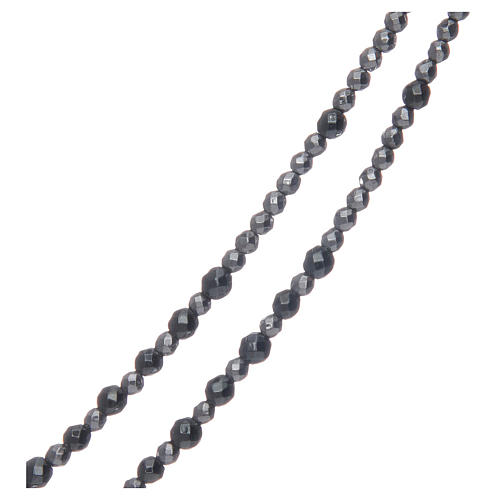 Rosario argento 925 e ematite grano 3 mm 3