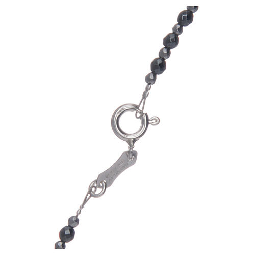 Rosario argento 925 e ematite grano 3 mm 4