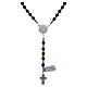 Rosary in 925 sterling silver and vulcanic lava grains sized 6 mm s2