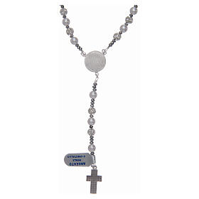 Rosary in 925 sterling silver and crystal 6 mm