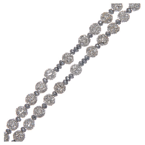 Chapelet argent 925 et strass ball perle 6 mm 3