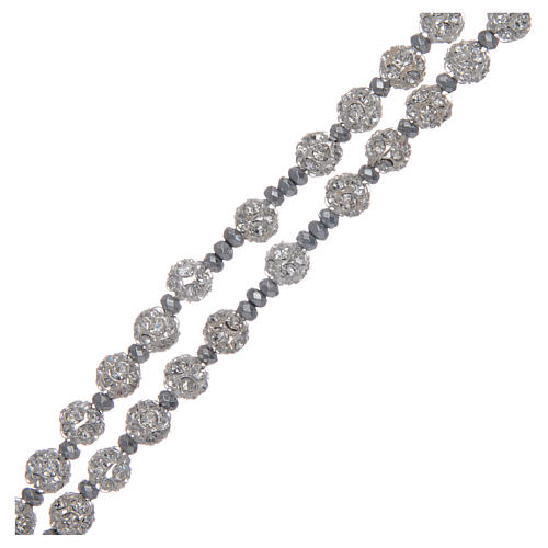 Rosario argento 925 e strassball perla 6 mm 3