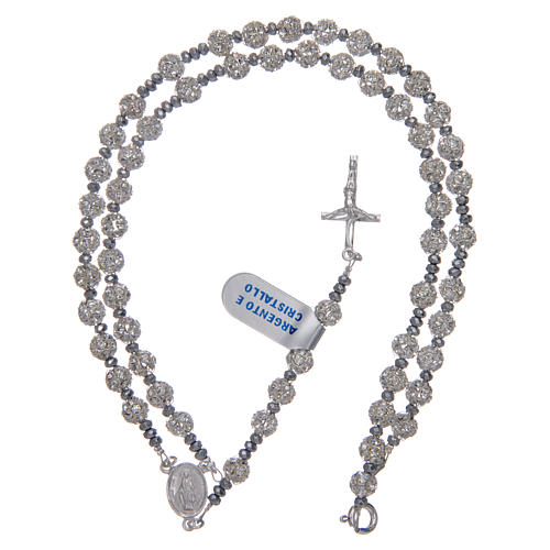 Rosario argento 925 e strassball perla 6 mm 5