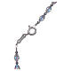 Rosary in 925 sterling silver with transparent strass beads sized 6x4 mm s4
