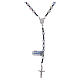 Rosary in 925 sterling silver with transparent black strass beads sized 6 mm s1