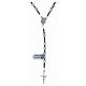 Rosary in 925 sterling silver with transparent black strass beads sized 6 mm s2