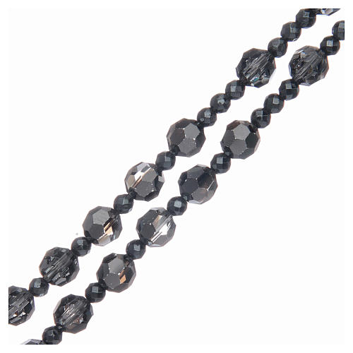 Rosenkranz Silber 925 und schwarzen strass Perlen 6mm 3