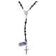 Rosary in 925 sterling silver with iridescent black strass beads sized 6 mm s1