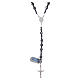 Rosary in 925 sterling silver with iridescent black strass beads sized 6 mm s2