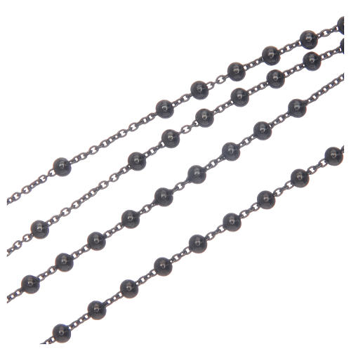 Rosary in 925 sterling silver with black grains 3